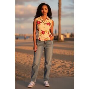 Jamaica Bay Sleeveless Floral Blouse Size M